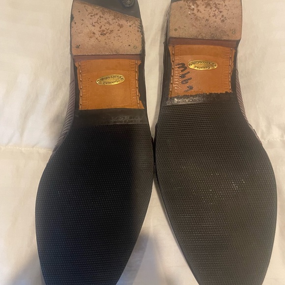 Men’s De La Rentis crocodile shoes, burgundy/brown - Picture 7 of 7